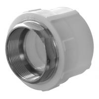 Муфта комбинированная PPRC d63х2" ВР (под ключ) белая Политэк