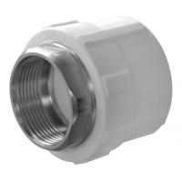 Муфта комбинированная PPRC d50х1 1/2" ВР (под ключ) белая Политэк
