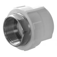 Муфта комбинированная PPRC d40х1 1/4" ВР (под ключ) белая Политэк