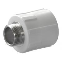 Муфта комбинированная PPRC d32х3/4" НР белая Политэк