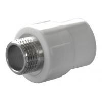 Муфта комбинированная PPRC d20х1/2" НР белая Политэк