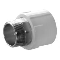 Муфта комбинированная PPRC d50х1 1/2" НР (под ключ) белая Политэк