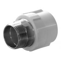 Муфта комбинированная PPRC d40х1 1/4" НР (под ключ) белая Политэк