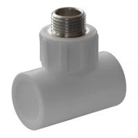 Тройник комбинированный PPRC d25х1/2" НР белый Политэк