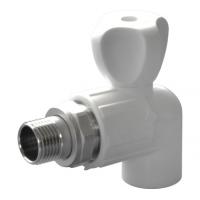 Вентиль угловой для радиатора PPRC d25х3/4" НР белый Политэк