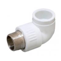 Угольник комбинированный PPRC d25х3/4" НР белый Fusitek