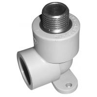 Угольник комбинированный PPRC d20х1/2" НР (с креплением) белый FORA by TEBO