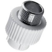 Муфта комбинированная PPRC d32х1/2" НР белая TEBO
