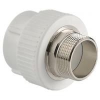 Муфта комбинированная PPRC d50х1 1/2" НР (под ключ) белая TEBO