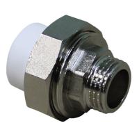 Муфта разъемная PPRC d32х1" НР (евроконус) белая TEBO