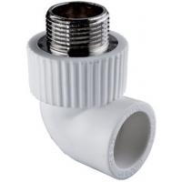 Угольник комбинированный PPRC d25х3/4" НР белый TEBO