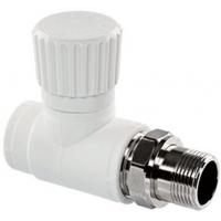Вентиль прямой для радиатора PPRC d25х1/2" НР белый TEBO