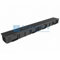 Лоток водоотводный Light пластиковый с решеткой пластиковой ячеистой DN100 H96, кл. А15(1000х116х96)