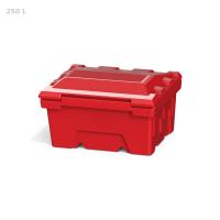 Ящик с крышкой 250 л с дозатором красный