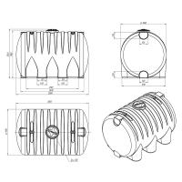 Емкость для воды HR 8000л зеленая с откидной крышкой