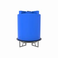 Емкость T 5000 л синяя на основании для полного слива F