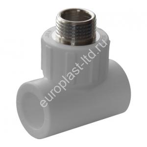 Тройник комбинированный PPRC d20х1/2" НР белый Политэк - Изображение 1