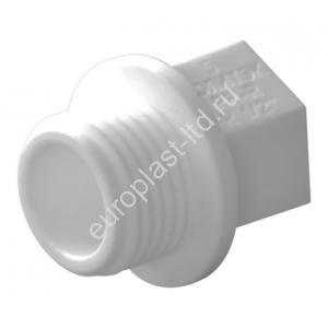Заглушка резьбовая PPRC d20х1/2" НР белая Политэк - Изображение 1