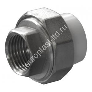 Муфта разъемная PPRC d20х1/2" ВР белая Политэк - Изображение 1