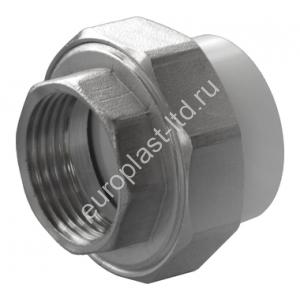 Муфта разъемная PPRC d50х1 1/2" ВР белая Политэк - Изображение 1