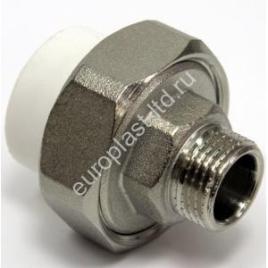 Муфта разъемная PPRC d25х1" НР белая FORA by TEBO - Изображение 1