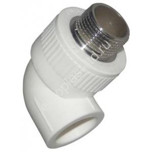 Угольник комбинированный PPRC d25х3/4" НР белый FORA by TEBO - Изображение 1
