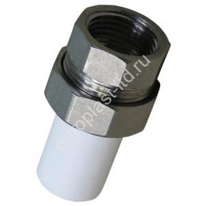 Муфта разъемная PPRC d20х1/2" ВР штуцер (евроконус) белая TEBO - Изображение 1