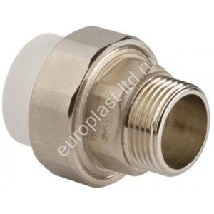 Муфта разъемная PPRC d50х1 1/2" НР белая TEBO - Изображение 1