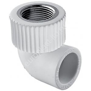 Угольник комбинированный PPRC d32х1/2" ВР белый TEBO - Изображение 1