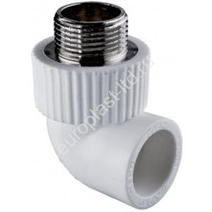 Угольник комбинированный PPRC d25х3/4" НР белый TEBO - Изображение 1