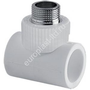 Тройник комбинированный PPRC d32х1/2" НР белый TEBO - Изображение 1